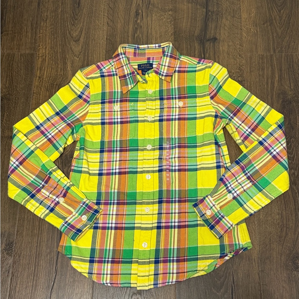Polo by Ralph Lauren Kids Plaid Shirt in Yellow and Green New Size 16 boys